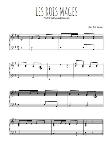 Téléchargez l'arrangement pour piano de la partition de Les rois Mages en PDF
